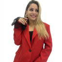 blazer con brillantini e bottone miracle
